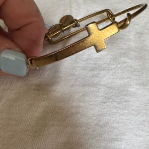 Alex and Ani plated gold Cross Bracelet